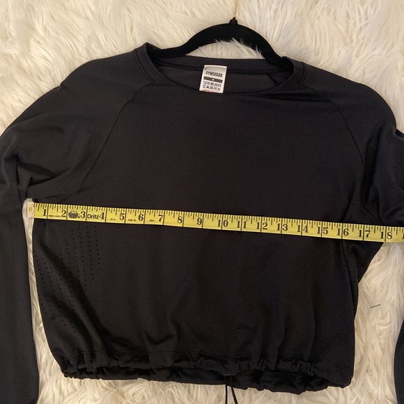 Gymshark Women's Black Crop-top Exercise Training Workout Drawstring Size Medium - Picture 6 of 8